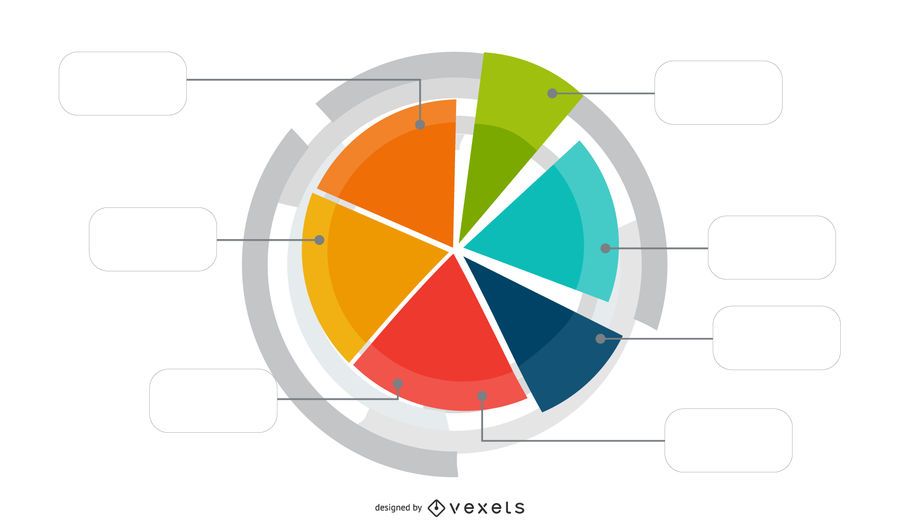 White Wheel on Colorful Circular Infographic White Wheel on Colorful Circular Infographic