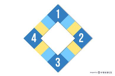 Flaches Diamant-Layout Bunte Quadrate Infografik
