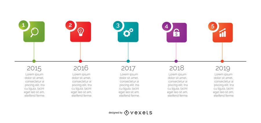 Minimales 5 Quadrat-buntes Rechteck-Infografik Minimales 5 Quadrat-buntes Rechteck-Infografik