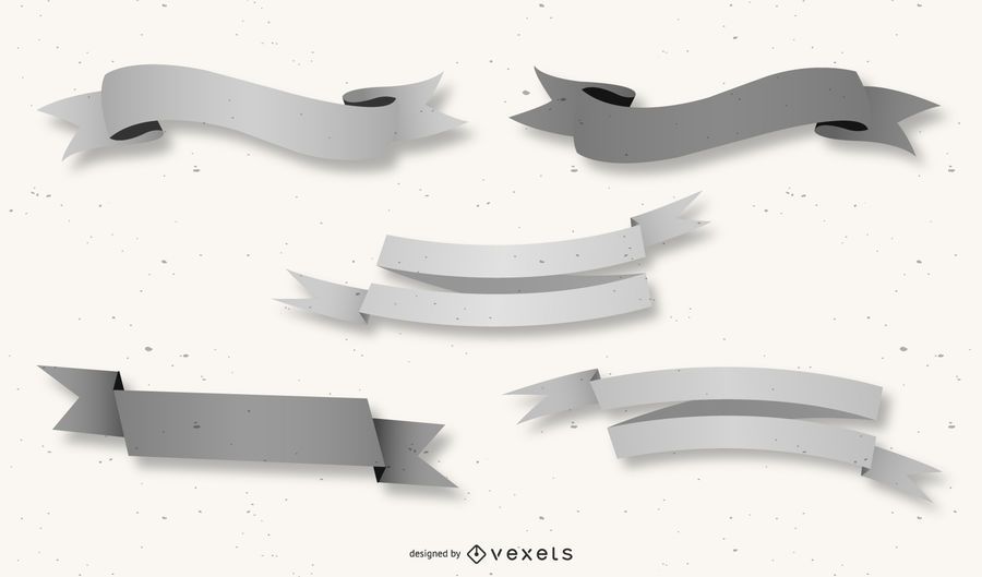 Grey 3D Creative Ribbon Pack Grey 3D Creative Ribbon Pack