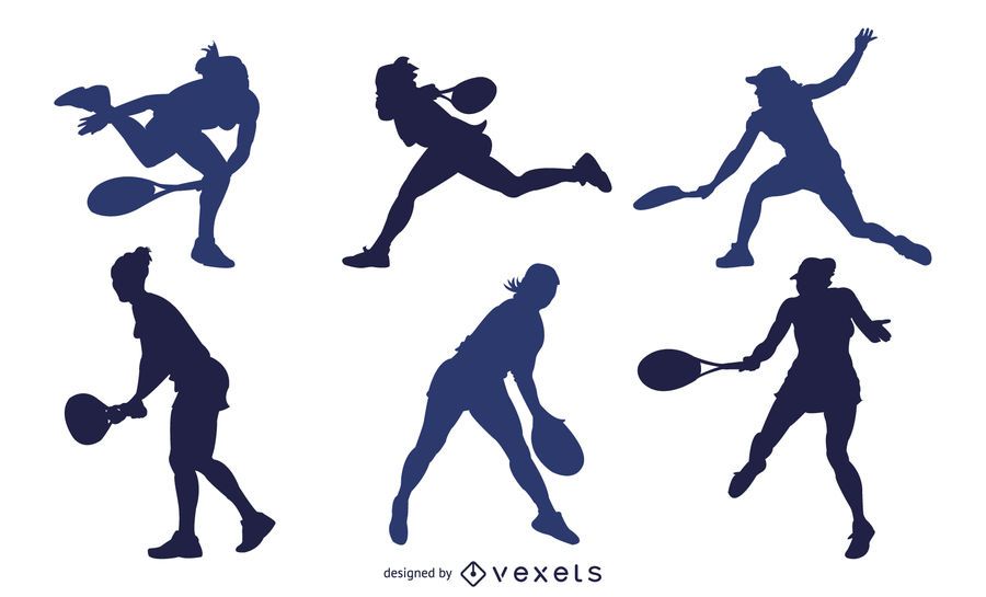 Male & Female Tennis Player Silhouette Pack Male & Female Tennis Player Silhouette Pack