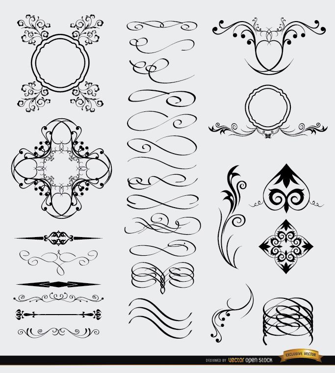 28 Decorative Celtic Gothic Arabic elements