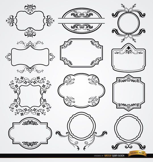 12 elegant floral labels set 12 elegant floral labels set