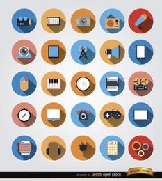 25 Symbole für Multimedia-Kommunikationskreise