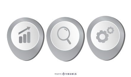3D Grau Schöne Business Infografik Layout