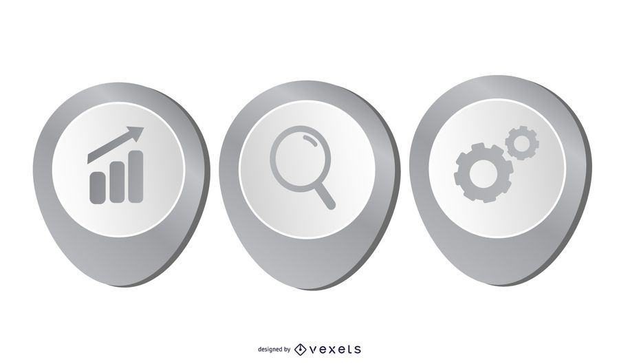 3D Grey Beautiful Business Infographic Layout 3D Grey Beautiful Business Infographic Layout
