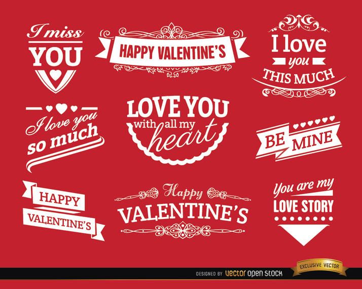 Valentine’s Day love badges Valentine’s Day love badges