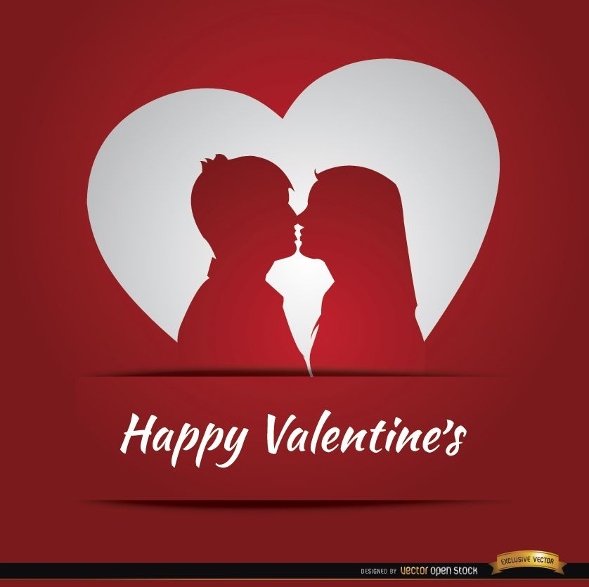 Paar Liebesherz Valentinskarte