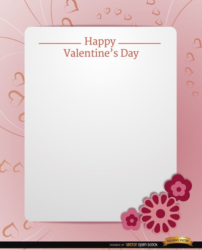 Rosa Valentinstagskarte Textnachricht