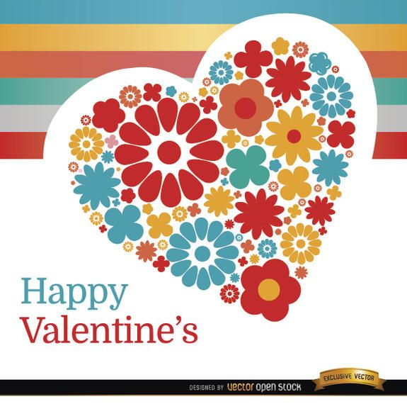 Valentine?s Day heart of flowers background Valentine?s Day heart of flowers background