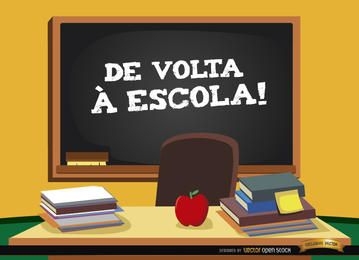 Back to school in Portuguese background