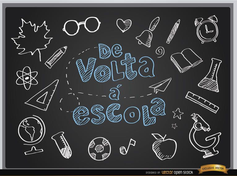 Return to classes blackboard in Portuguese Return to classes blackboard in Portuguese