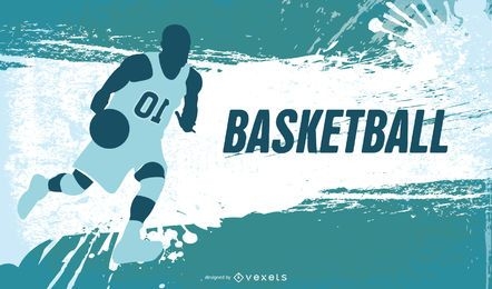 Grungy Abstract Basketball Background