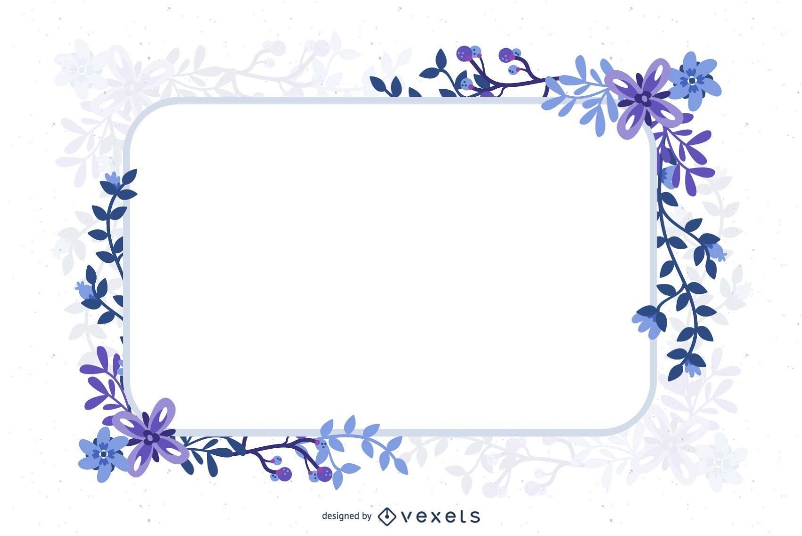 Blue Abstract Floristic Frame Decorative Banner