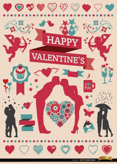 Valentine's Celebration elements set Valentine's Celebration elements set