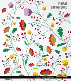 Colorful flowers long stems background Colorful flowers long stems background