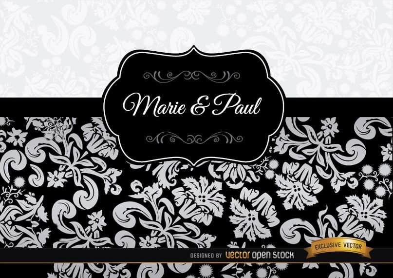 Black floral elegant invitation Black floral elegant invitation