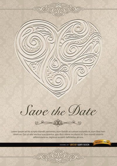 Heart swirls invitation wedding Heart swirls invitation wedding