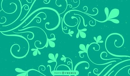 Green Floral Swirls Banner Template