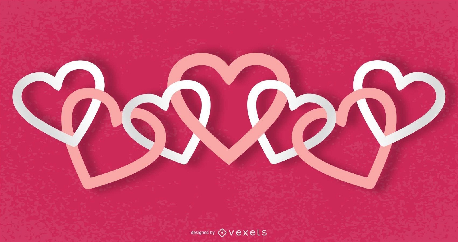 Multicolored Chain Heart Valentine Background