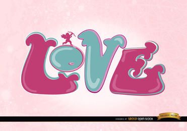Liebe Amor rosa Tapete