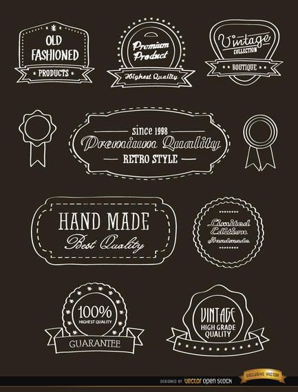 10 Vintage Ribbons and seals stickers 10 Vintage Ribbons and seals stickers