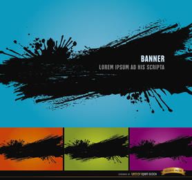 4 Black paint splatter backgrounds 4 Black paint splatter backgrounds