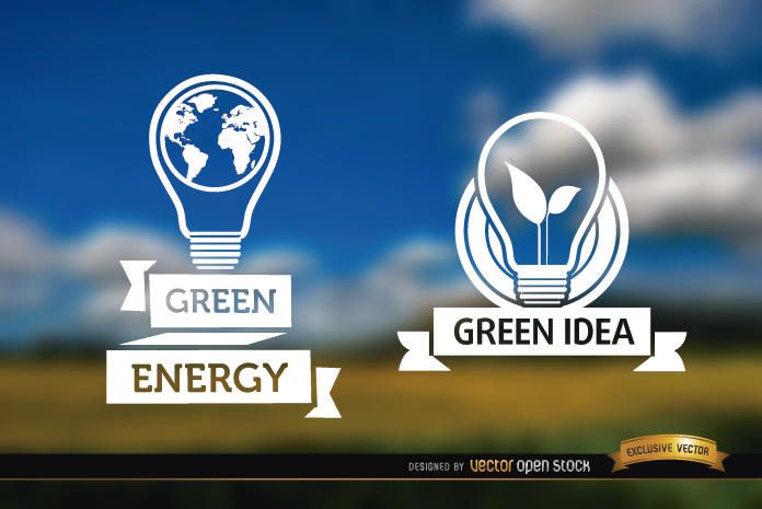 Light bulb label ecology blurred background Light bulb label ecology blurred background