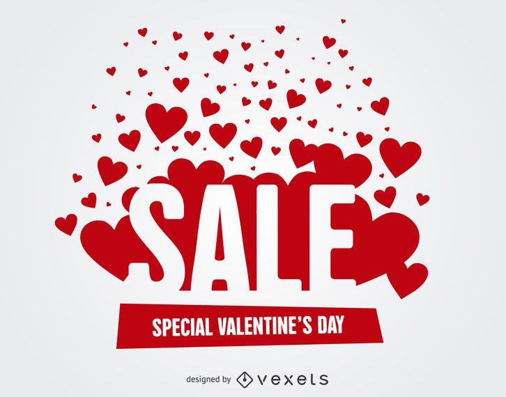Glossy Red Hearts with Valentine Sale Tags Glossy Red Hearts with Valentine Sale Tags