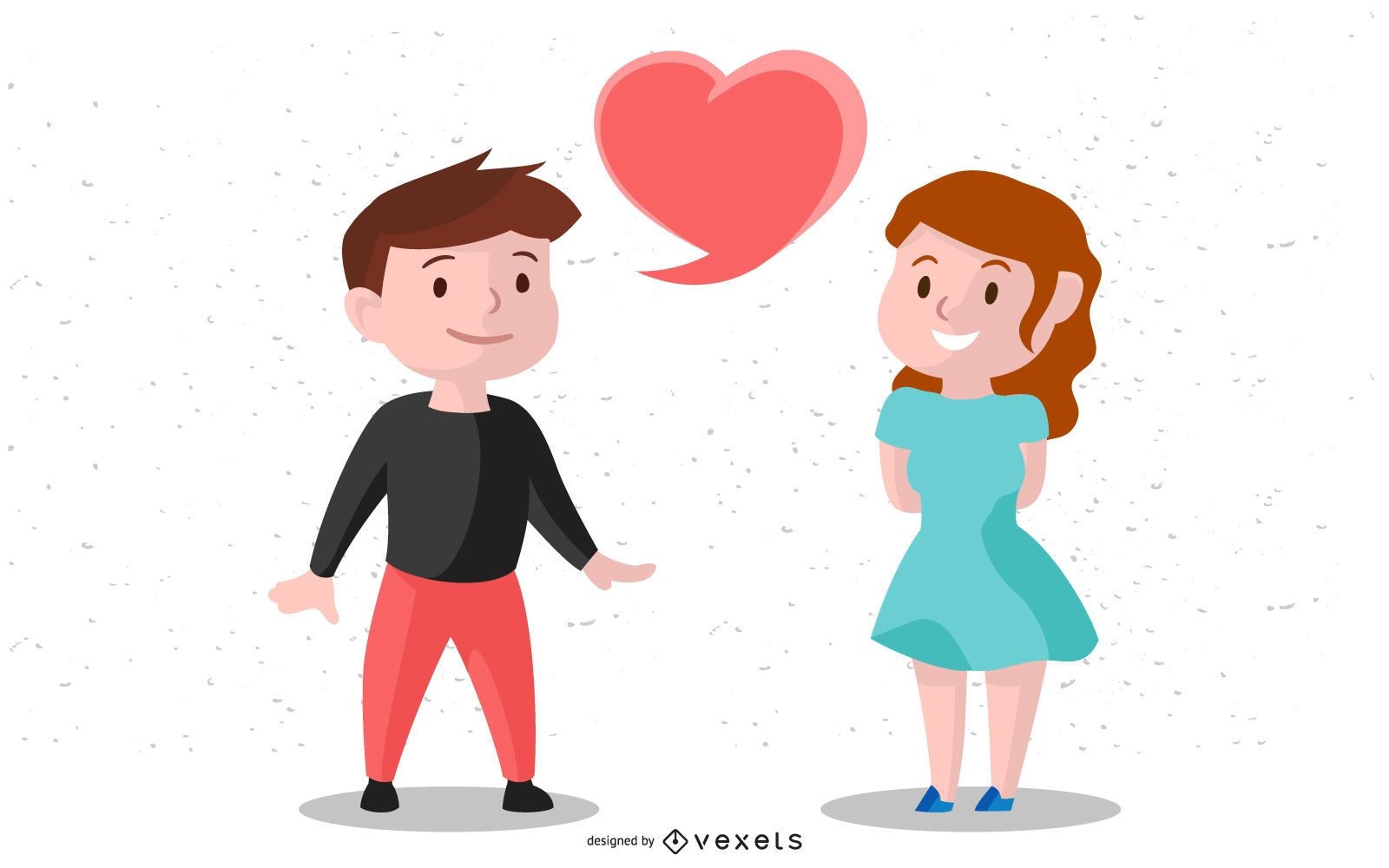Herzform-Sprachblasen-Valentinsgruß-Karikatur