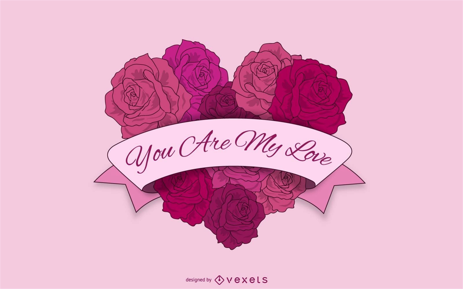 Bouquet de rosas em forma de coração com fita de dia dos namorados