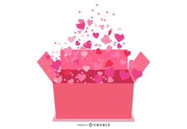 Hearts Coming Out Valentine Geschenkbox