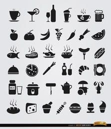 36 Food and drink flat icons