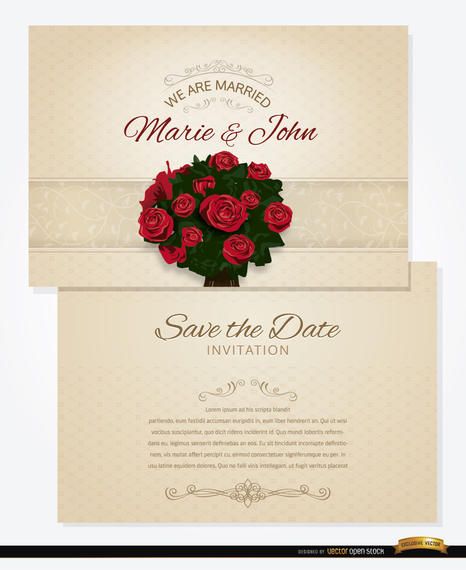 Bouquet wedding invitation and sleeve Bouquet wedding invitation and sleeve