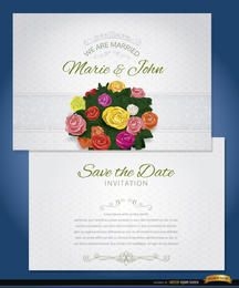 Bunch flowers marriage invitation sleeve