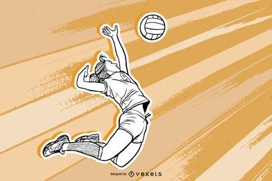 Volleyball Girl Portrait Sketch