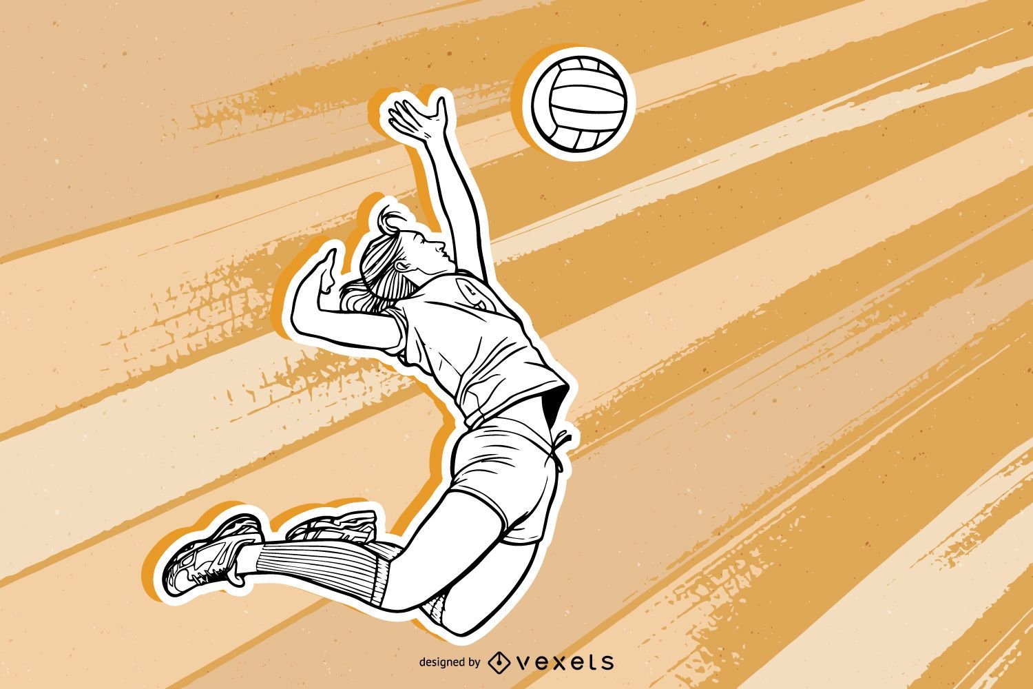 Volleyball-M?dchen-Portr?t-Skizze