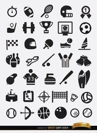 Pacote de ícones de 37 esportes simples