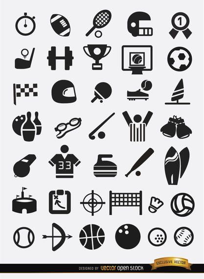 Paquete de iconos de deporte plano 37 Paquete de iconos de deporte plano 37