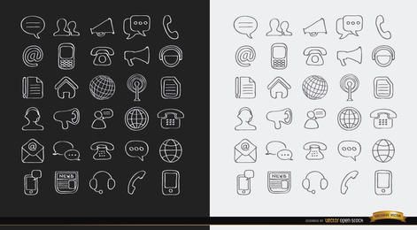 Stroke Communications internet icons Stroke Communications internet icons