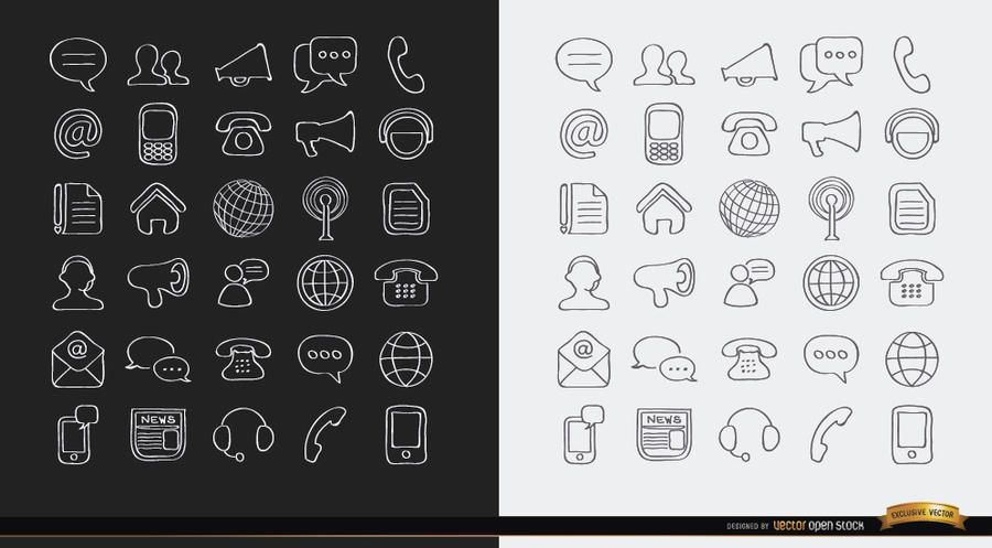 Stroke Communications internet icons Stroke Communications internet icons