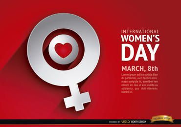 Fondo del símbolo femenino del amor del día de la mujer
