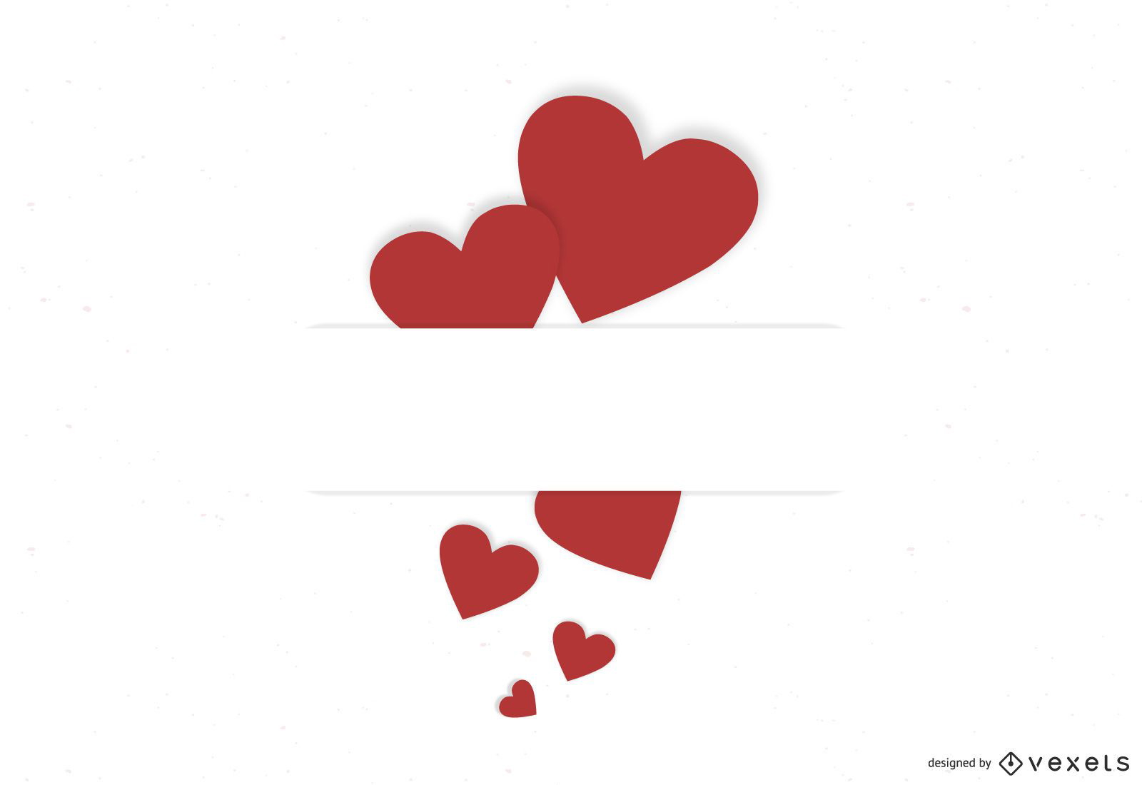 Cartão de dia dos namorados com corações vermelhos rotulados