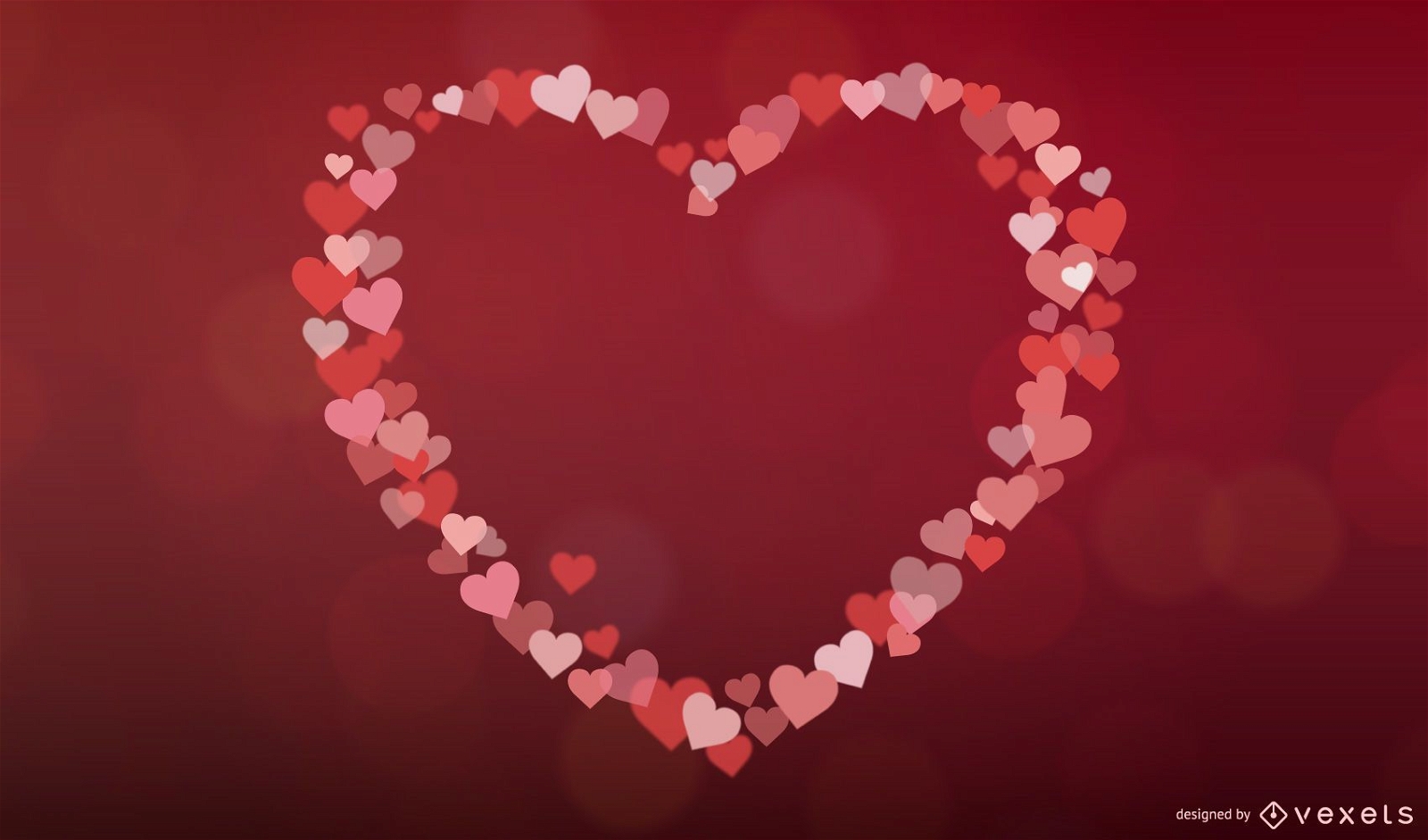 Bunte Bokeh Hearts Valentine Einladung