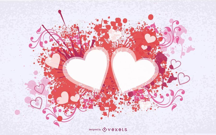 Splashed Swirls Hearts Valentine Card Splashed Swirls Hearts Valentine Card