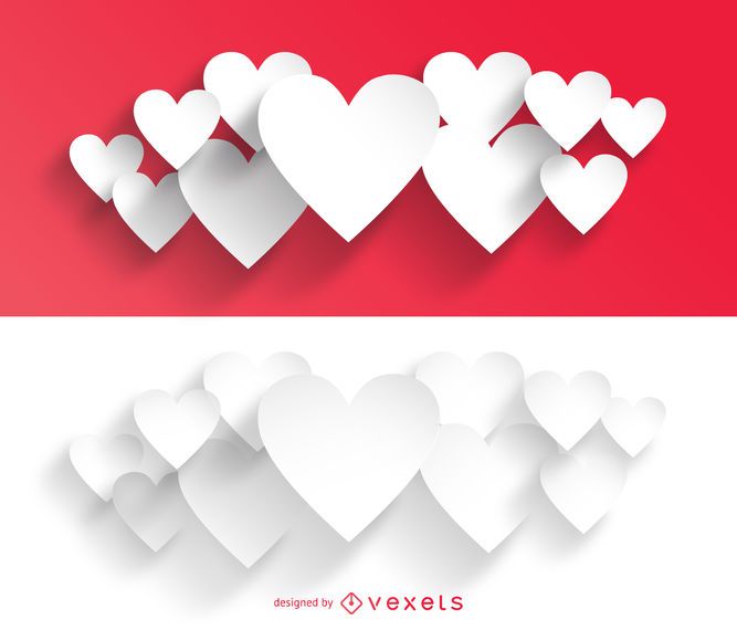 Pacotes de coração de Valentine de corte de papel Pacotes de coração de Valentine de corte de papel
