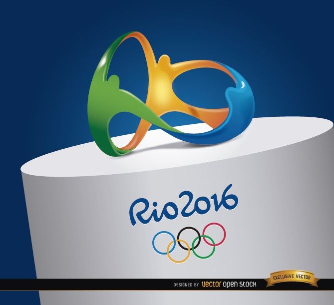 Logotipo das Olimpíadas Rio 2016 no topo