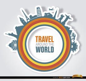Monuments around world circle logo