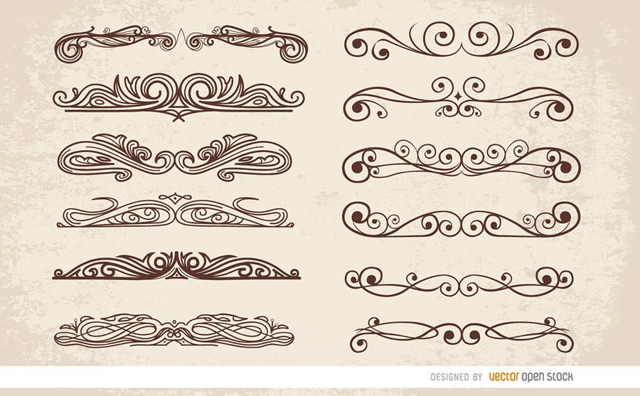 12 Swirl ornaments dividers 12 Swirl ornaments dividers