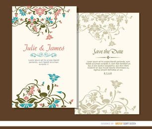 2 beautiful floral wedding invitations 2 beautiful floral wedding invitations